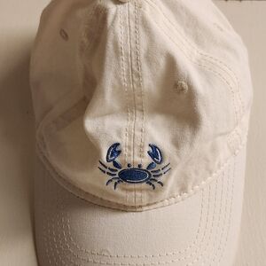 Coast White Cap with Blue Crab Embroidery
